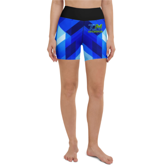Blue Geometric Shorts Front